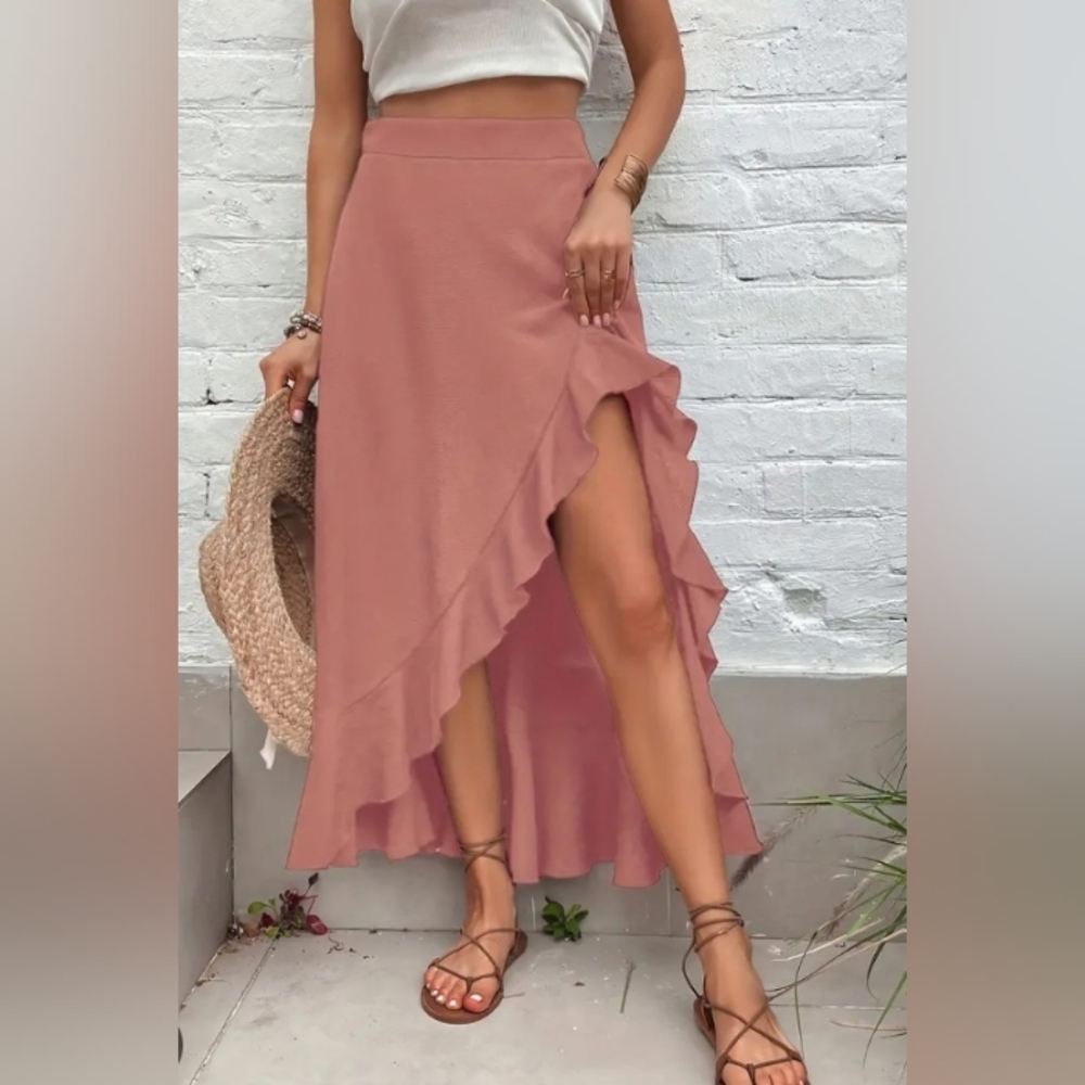 **SALE** Elegant Pink Wrap Skirt